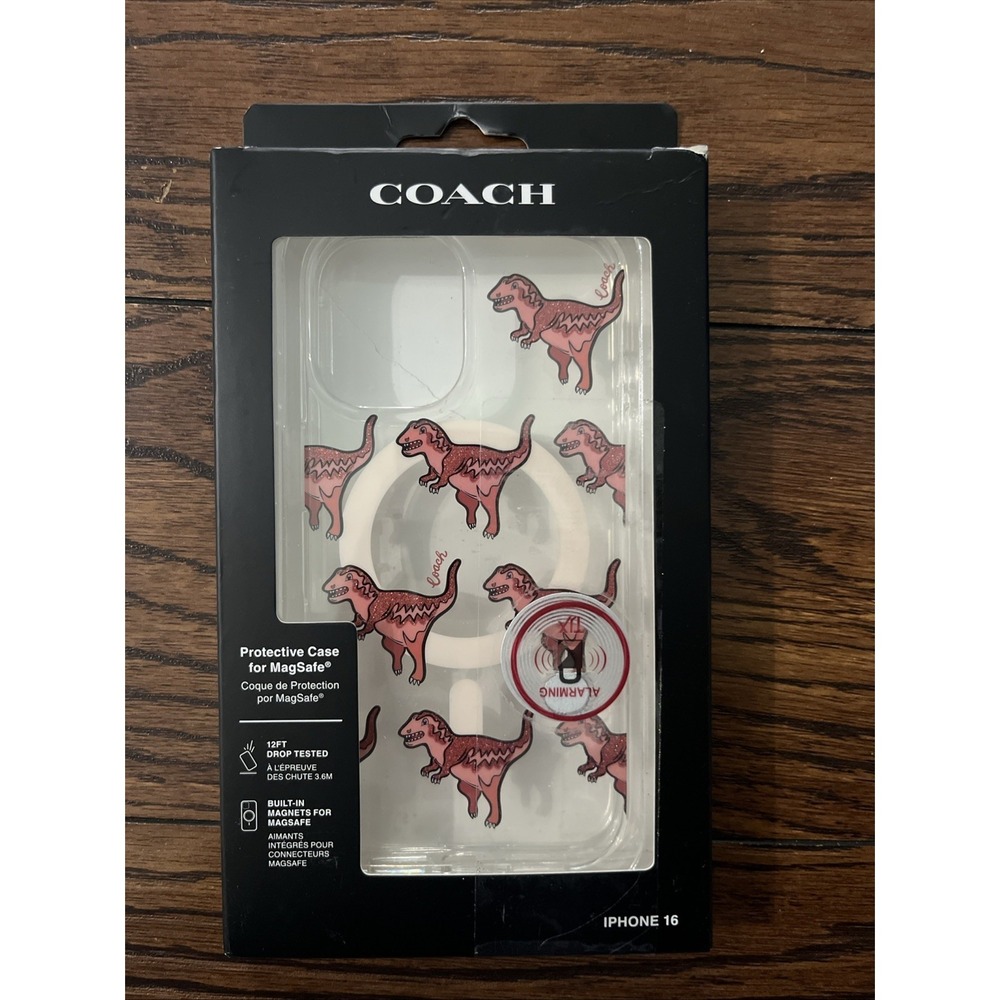 Coach Rexy Red Dinosaur iPhone 16 Protective MagSafe Clear Phone Case